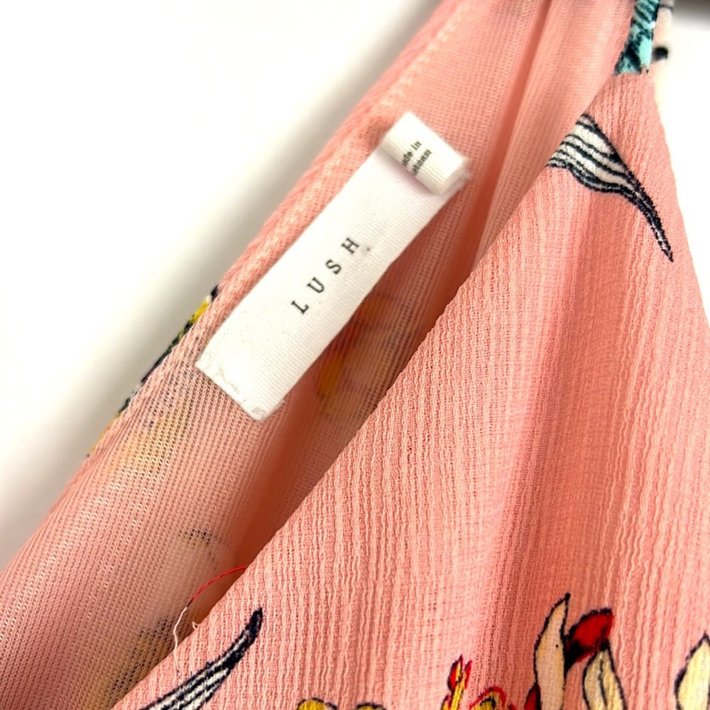 Lush Pink Asian inspired Floral Mini Dress - Picture 5 of 7